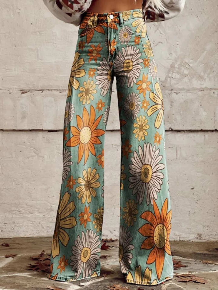 Léna | Floral Wide-Leg Trousers