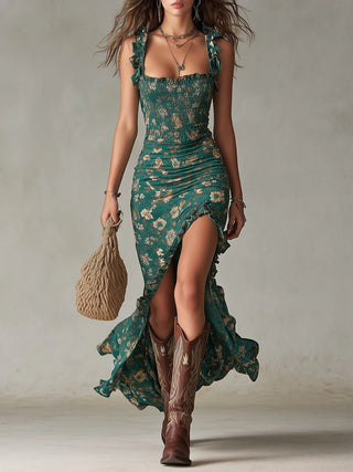 ZARA™ | Retro Asymmetrical Boho Maxi Dress