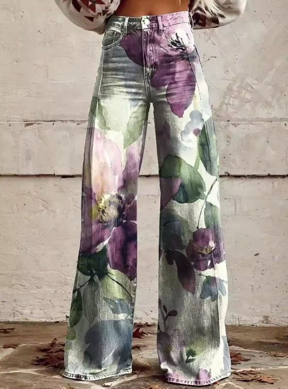 Léna | Floral Wide-Leg Trousers