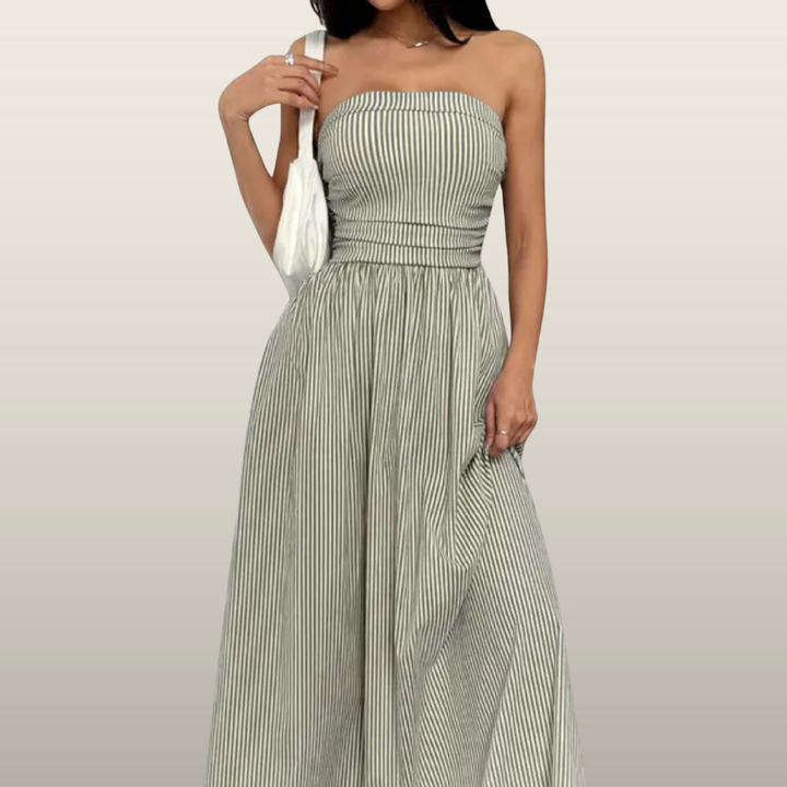 TRELLY™ - Classic Striped Summer Tube Maxi Dress