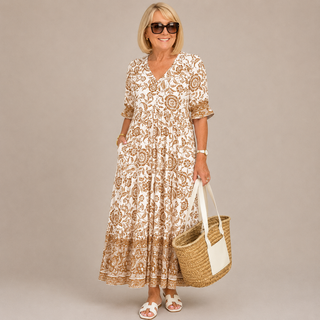 KEISHA | Graceful V-Neck Floral Dress