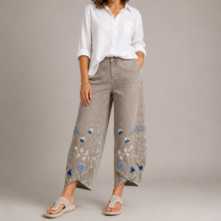 ELODIE | Boho Floral Print Trousers