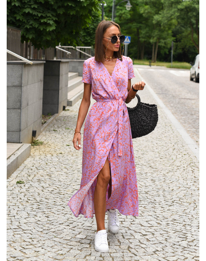 Talia™ | Stylish V-Neck Floral Dress