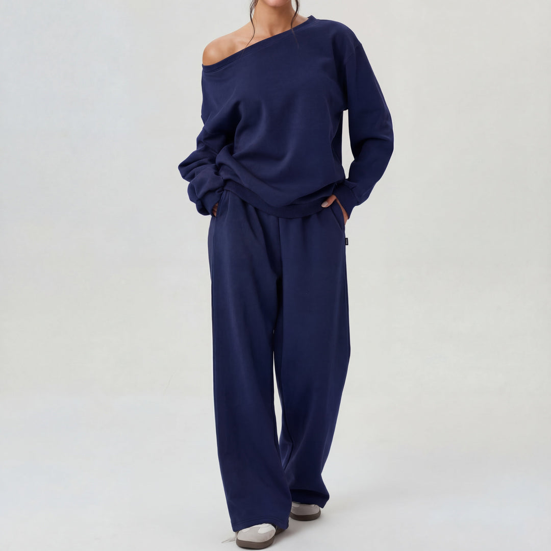 NELIA™ - Casual One-Shoulder Long-Sleeve Two-Piece Set