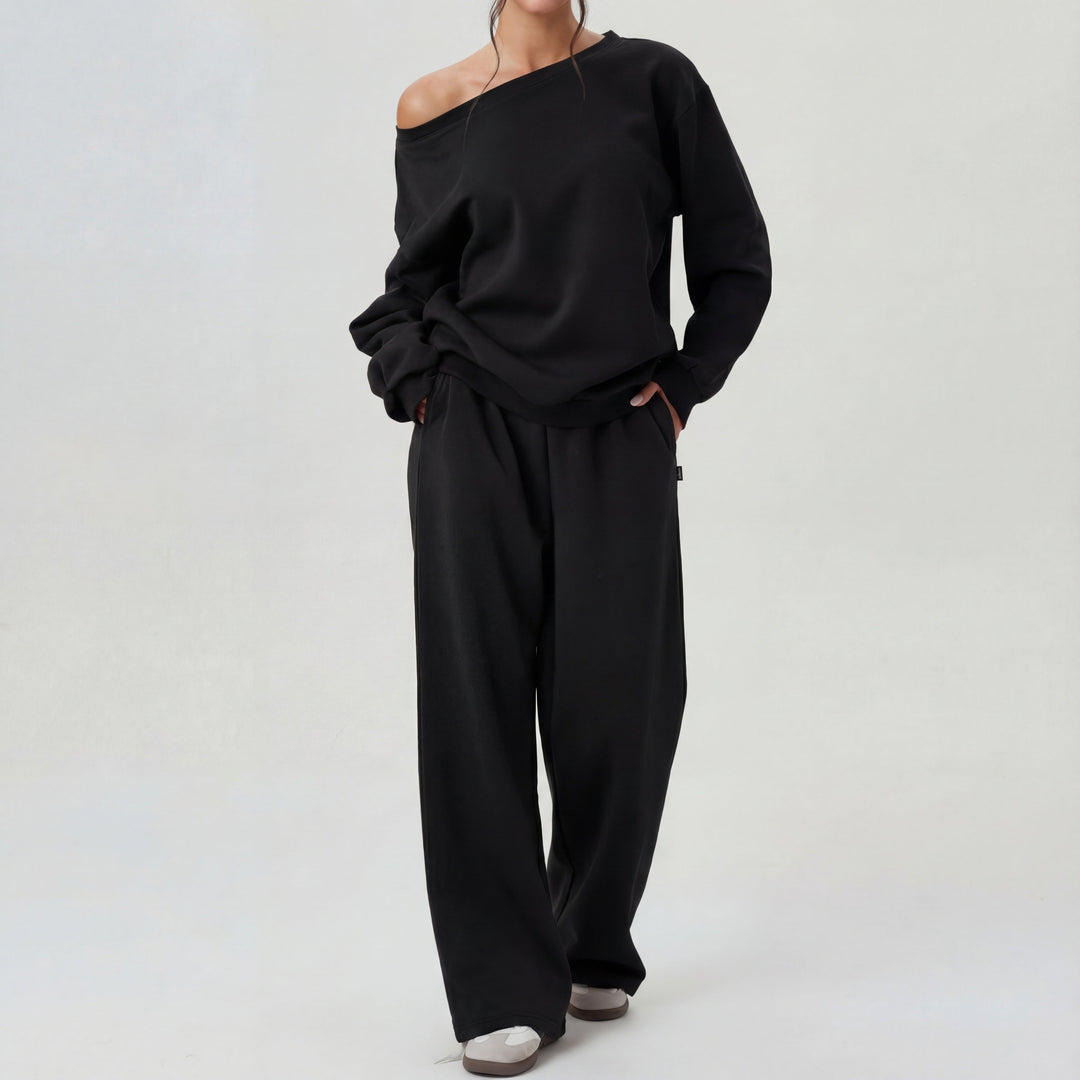 NELIA™ - Casual One-Shoulder Long-Sleeve Two-Piece Set