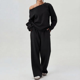 NELIA™ - Casual One-Shoulder Long-Sleeve Two-Piece Set