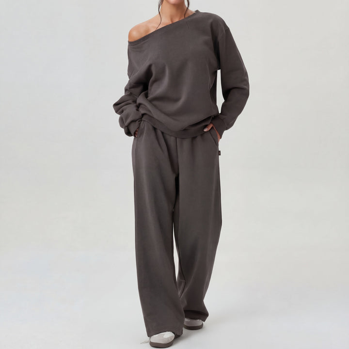 NELIA™ - Casual One-Shoulder Long-Sleeve Two-Piece Set