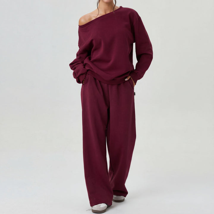 NELIA™ - Casual One-Shoulder Long-Sleeve Two-Piece Set