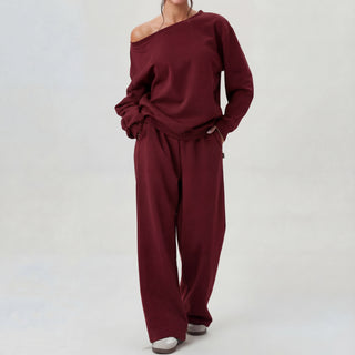 NELIA™ - Casual One-Shoulder Long-Sleeve Two-Piece Set