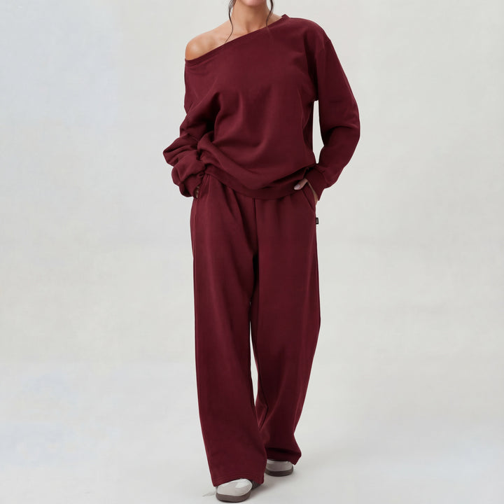 NELIA™ - Casual One-Shoulder Long-Sleeve Two-Piece Set