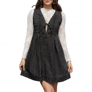 LAUREN™ - Vintage Inspired Sleeveless V-Neck Mini Dress