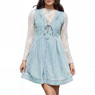 LAUREN™ - Vintage Inspired Sleeveless V-Neck Mini Dress