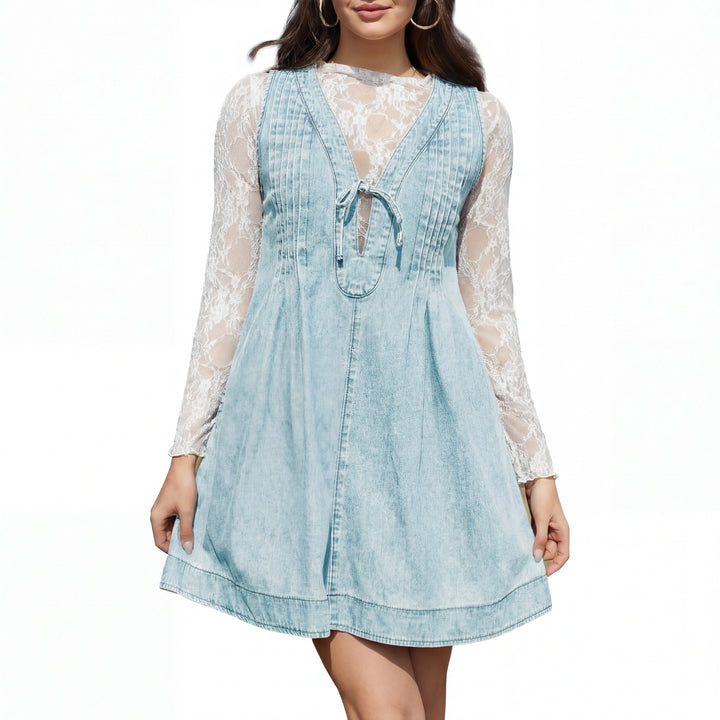 LAUREN™ - Vintage Inspired Sleeveless V-Neck Mini Dress