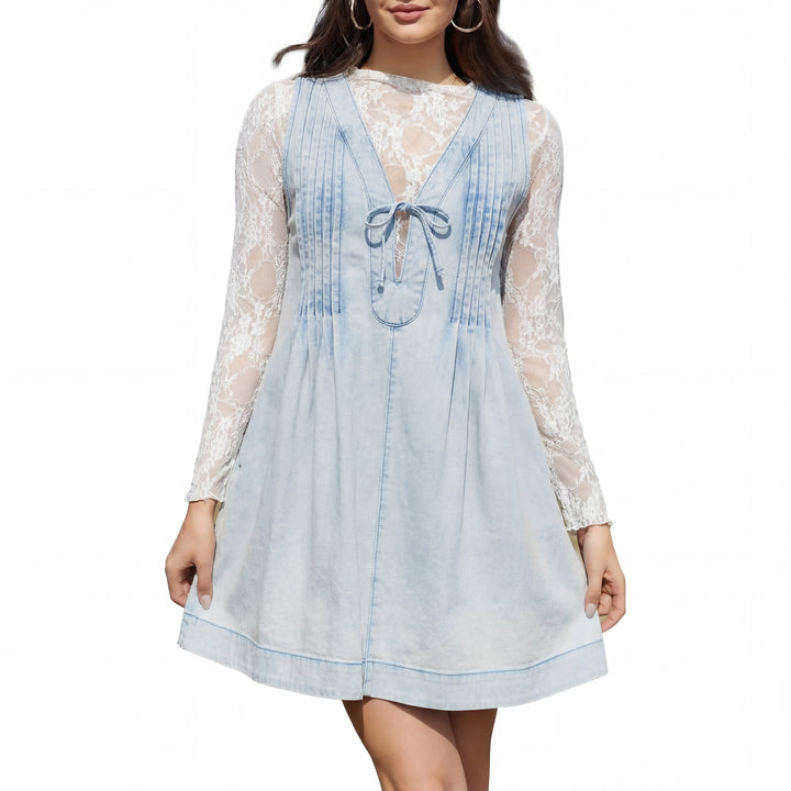 LAUREN™ - Vintage Inspired Sleeveless V-Neck Mini Dress