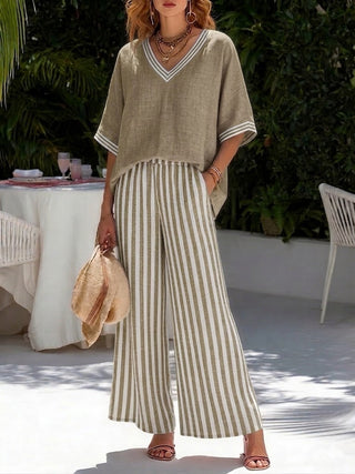 ALIRA | Striped Linen Duo Set