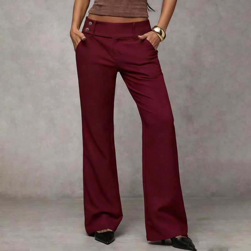 Avera | Elegant High-Waist Flared Trousers
