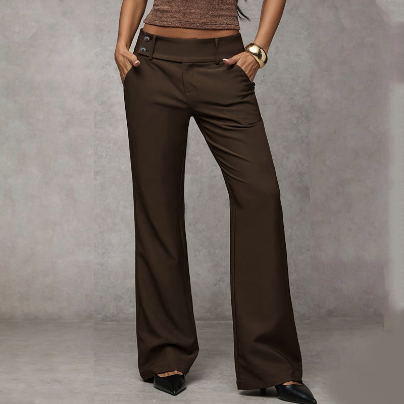 Avera | Elegant High-Waist Flared Trousers