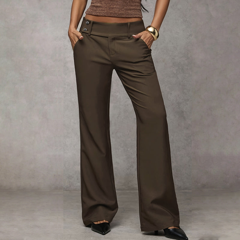 Avera | Elegant High-Waist Flared Trousers