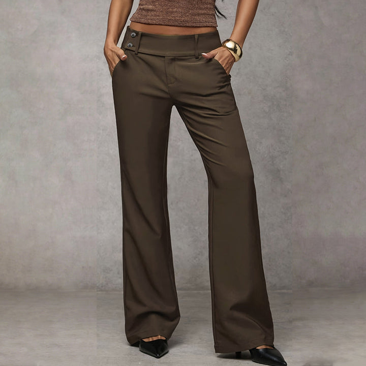 Avera | Elegant High-Waist Flared Trousers