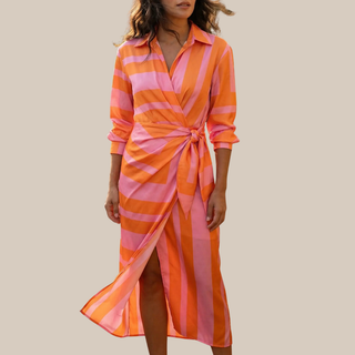 Eloria Striped Elegance Dress