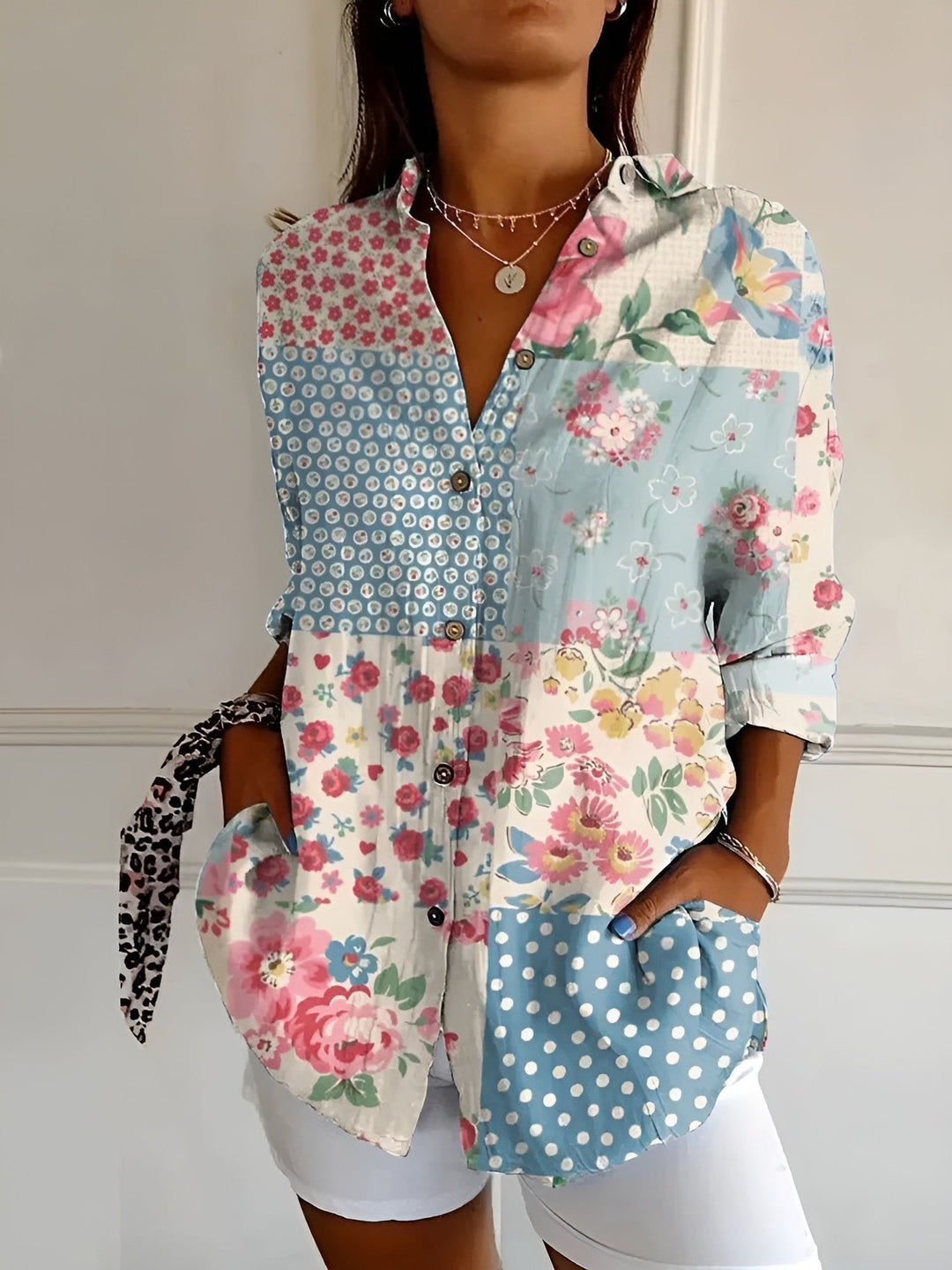 MELODIE™ - Elegant Floral Button Shirt