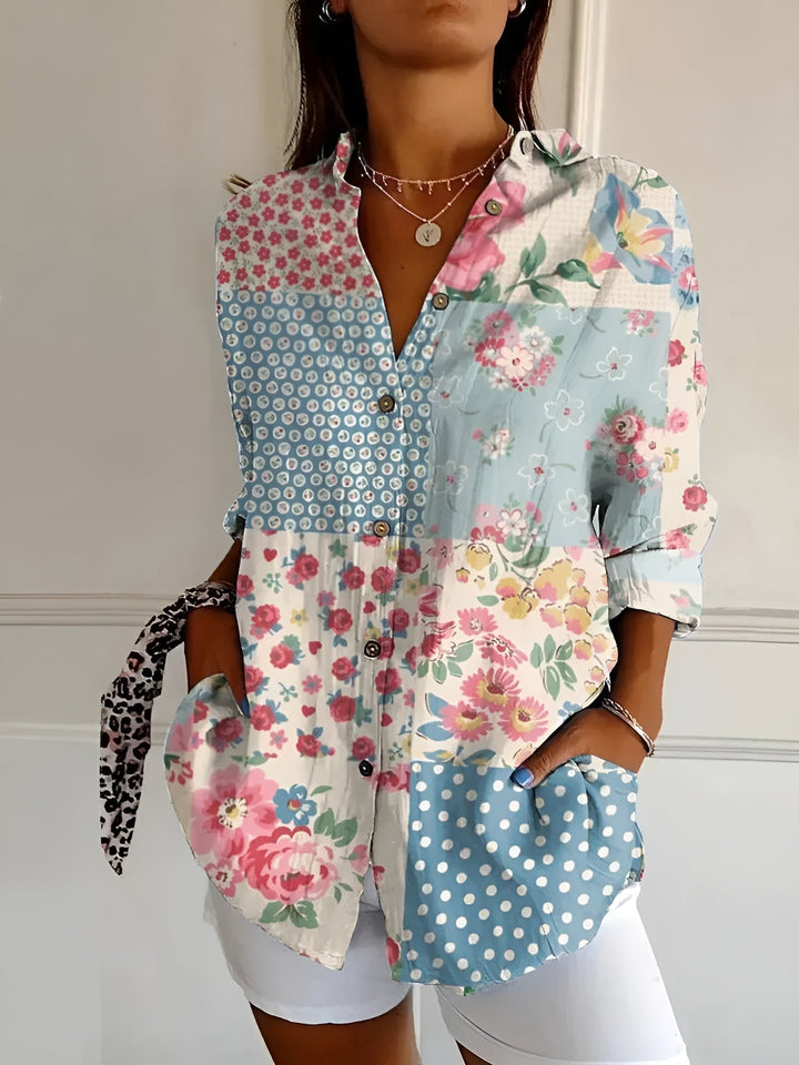 MELODIE™ - Elegant Floral Button Shirt