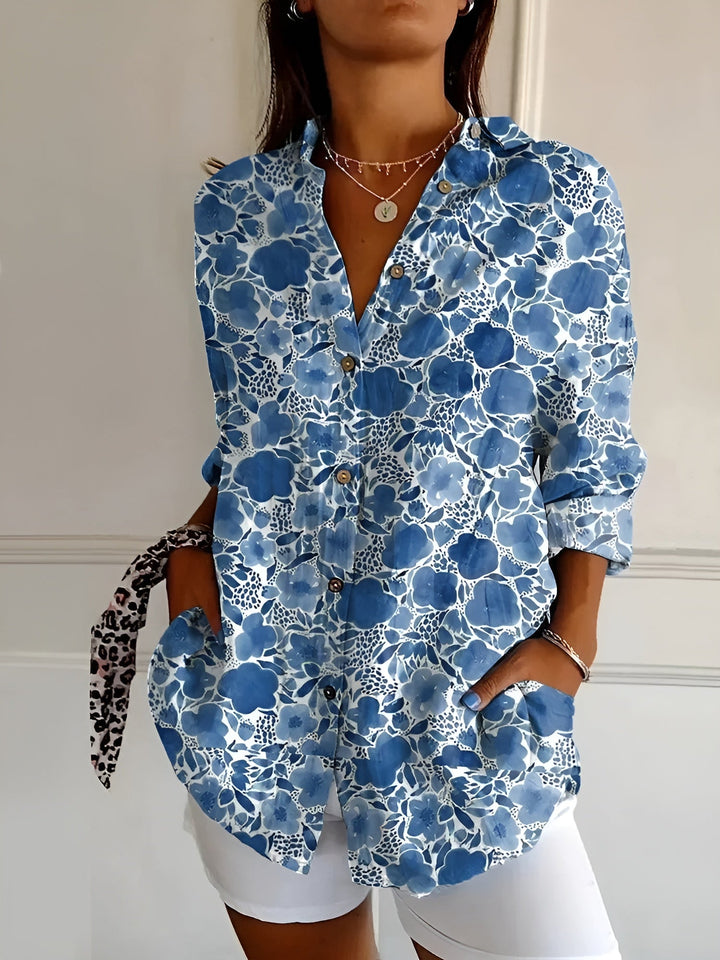 MELODIE™ - Elegant Floral Button Shirt