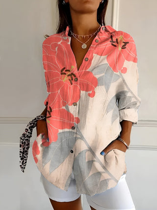 MELODIE™ - Elegant Floral Button Shirt