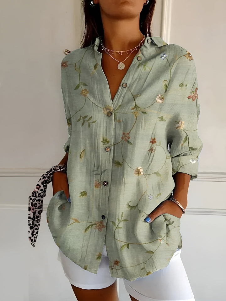 MELODIE™ - Elegant Floral Button Shirt