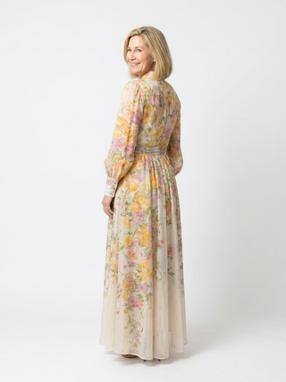 CRESSIDA™ | Floral Sheer Long-Sleeve Maxi Dress