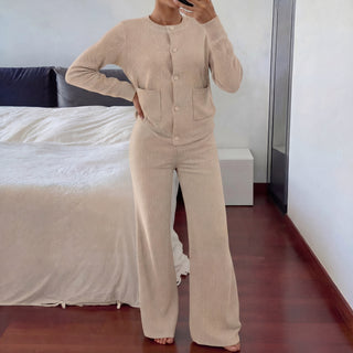 LUCIA - Cozy Knit Sweater & Wide-Leg Two-Piece Set